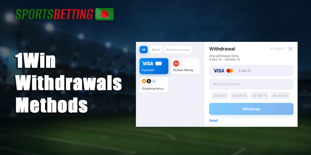 Detailed description of methods to withdraw funds from 1Win