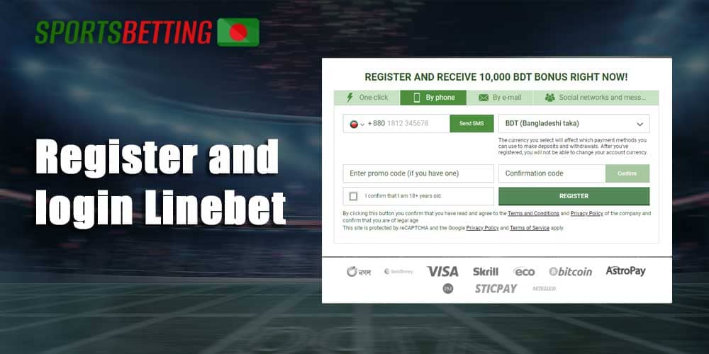 Creating an account and login on Linebet