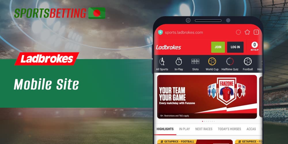 How to use the mobile version of the Ladbrokes website