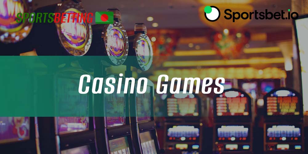 Games available in the online casino section of Sportsbet.io in the mobile app