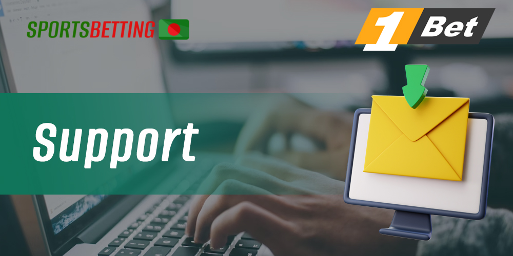 Available contacts for contacting and solving problems with 1bet support