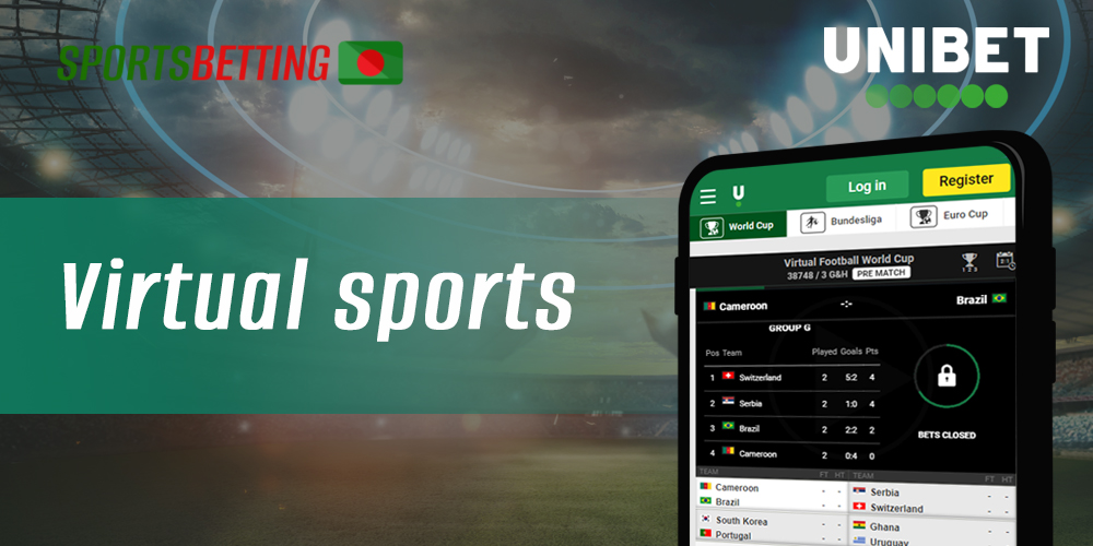 Features of virtual sports betting on Unibet mobile app