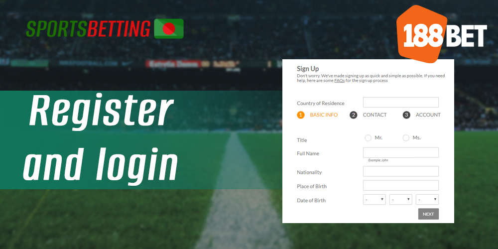 How new users from Bangladesh can create a new account on 188bet
