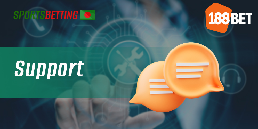 How can I ask a question to the support service of bookmaker 188bet