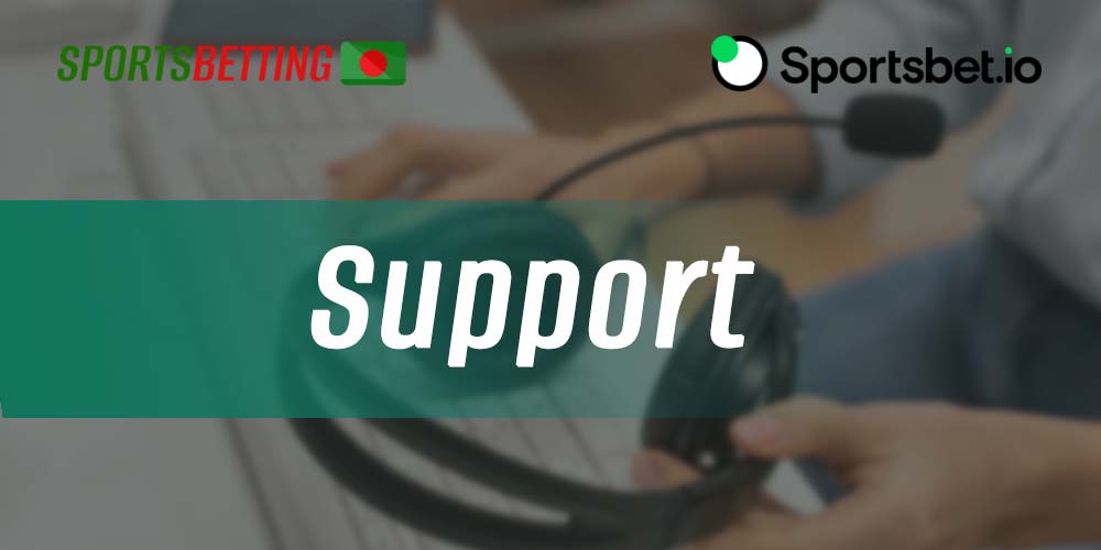 Available contacts for contacting the Sportsbet io support team