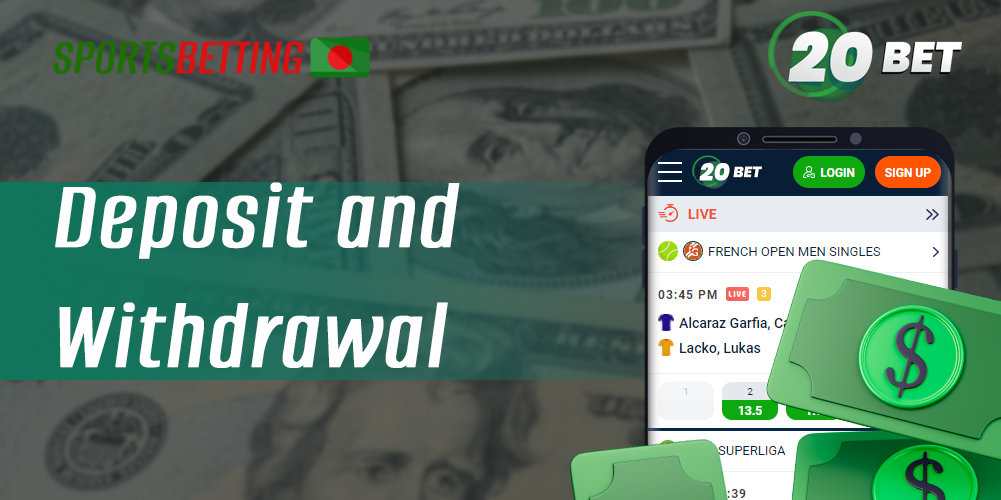 Payment methods, fees and commissions for deposit and withdrawal from 20Bet