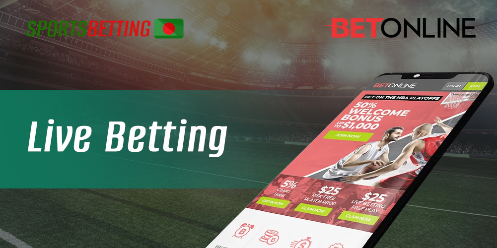 Features of in-play betting in the BetOnline mobile app