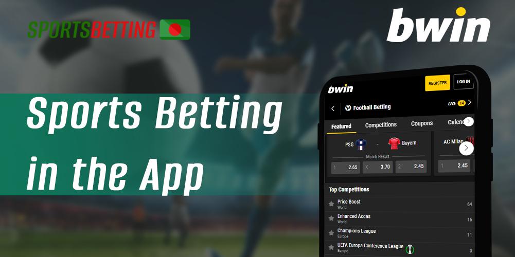 Sports available for betting in Bwin Mobile App