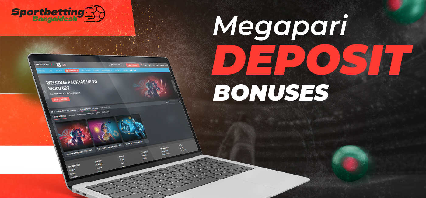 Bonuses for Megapari users from Bangladesh available on deposit