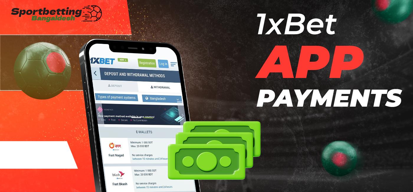 Depositing and withdrawing funds via the 1xBet mobile app