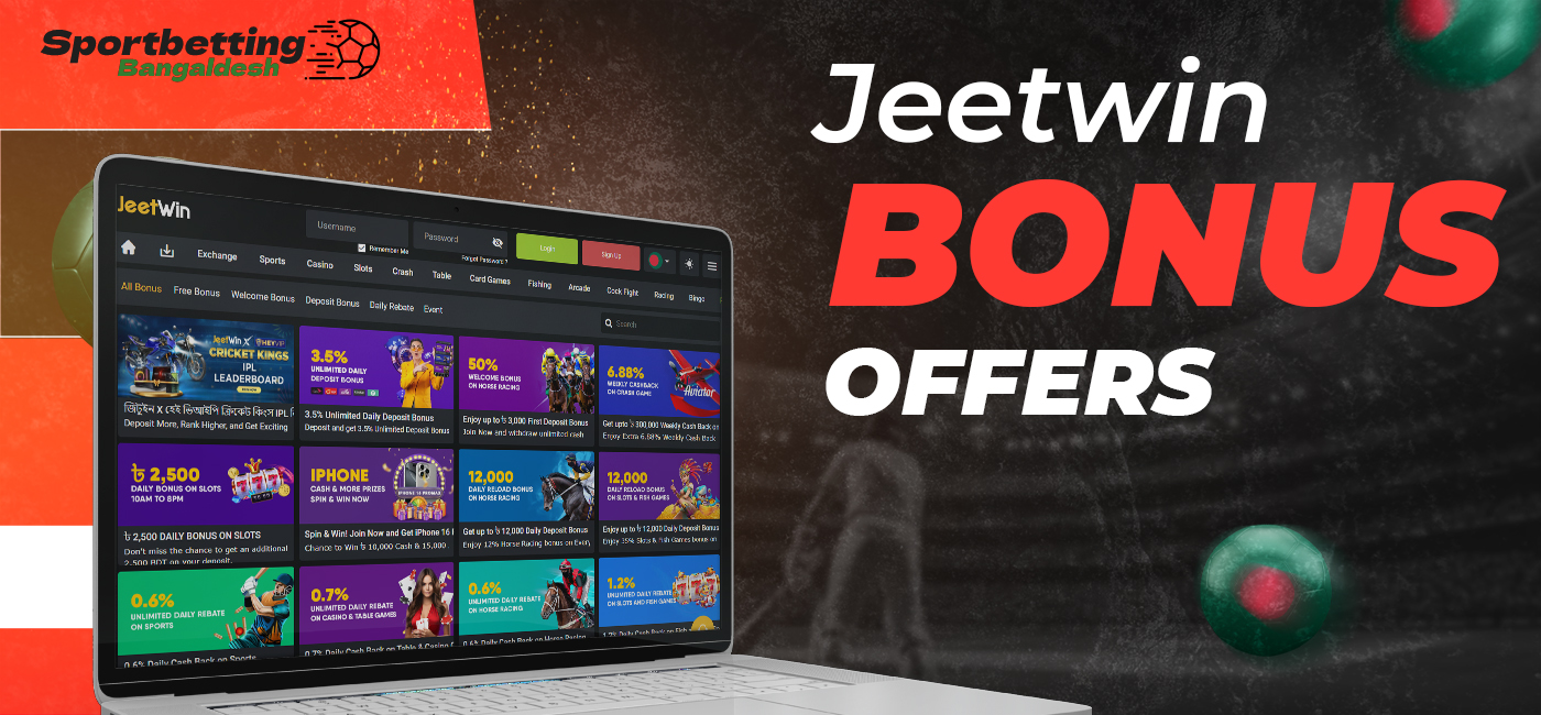 Welcome bonus for new visitors and other promotions from Jeetwin
