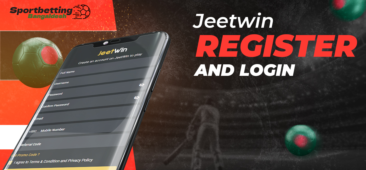 The process of registering and logging into a personal account at Jeetwin