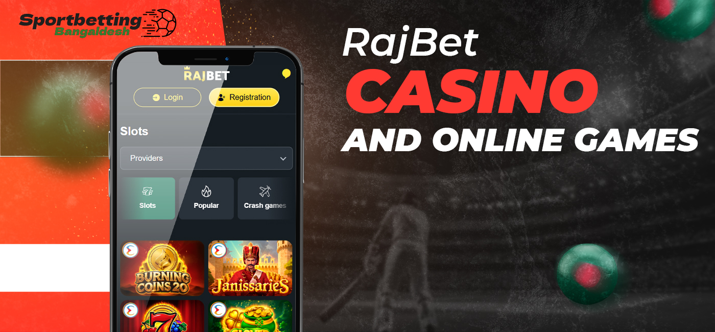 RajBet's online casino section for Bangladeshi users