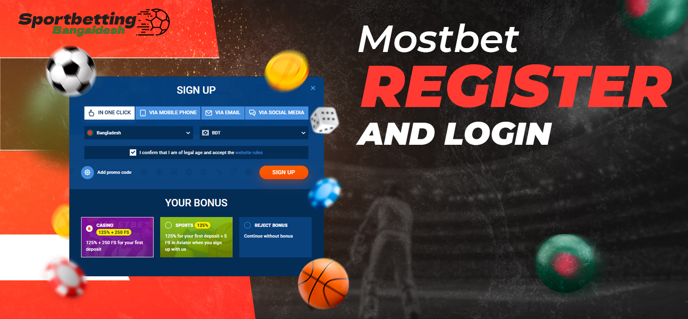 New user registration at Mostbet