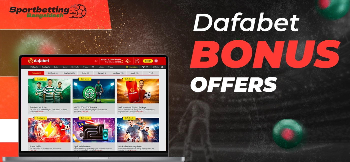 Dafabet bookmaker bonus offers and main conditions