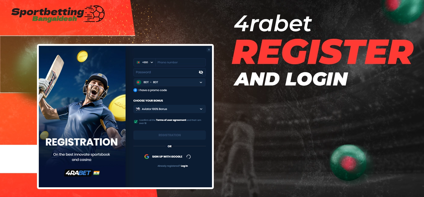 Registration and login to your 4rabet account with basic steps