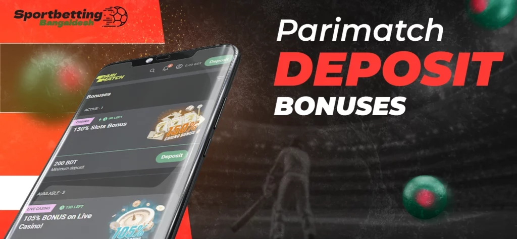 Information about deposit bonuses and promotional rewards offered by Parimatch