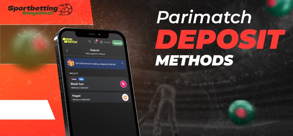 Overview of supported deposit methods available on Parimatch Bangladesh platform