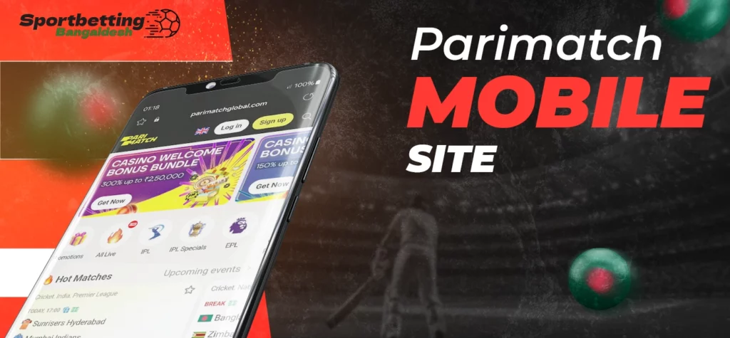 Mobile site of Parimatch as an alternative to the app