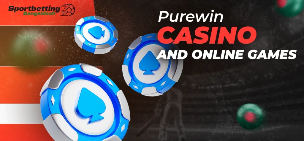 Casino section with online slots and table games