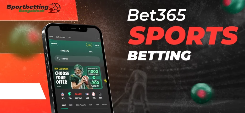 Different types of sports betting offered through the Bet365 platform